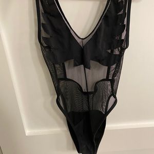 Black Mesh Phoenix One Piece